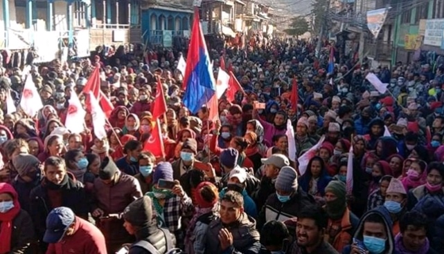 जुम्लामा ओलीकाे कदमलाई स्वागत 